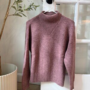 Madewell Dillon Mockneck Alpaca Blend Pullover Sweater, Heathered Mauve